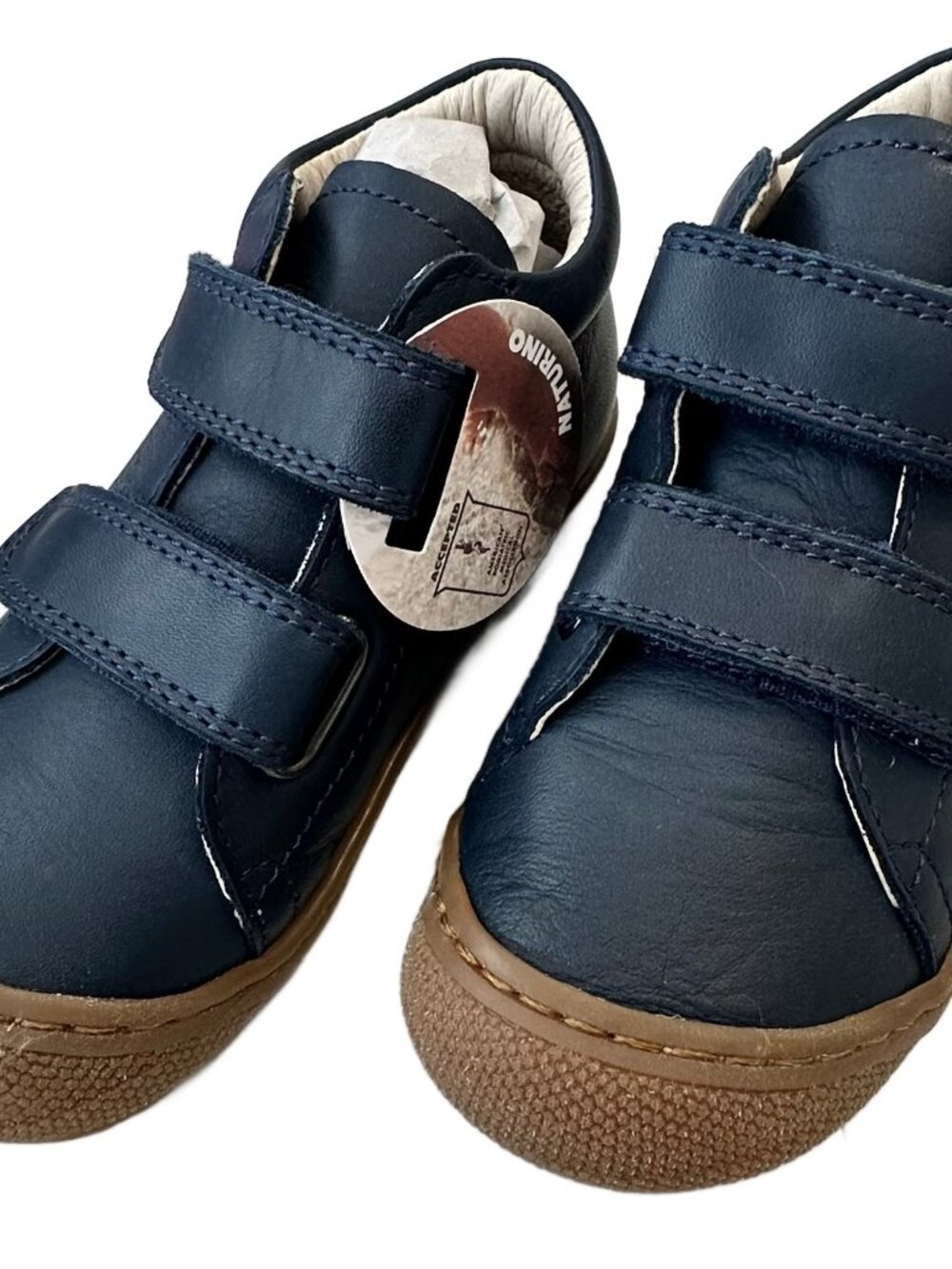 New in Box Naturino Boy's Leather Cocoon Sneaker - Navy - Size 7.5 (Toddler)